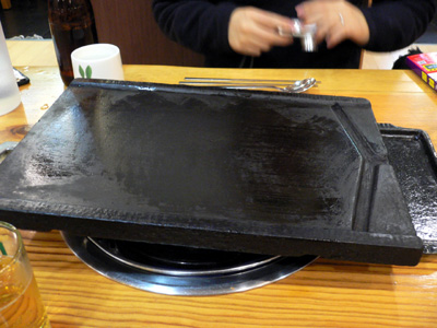 韓国焼き肉の石板