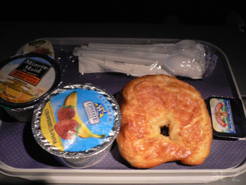 アメリカン航空のDFW-ブエノスアイレス線の機内食朝食