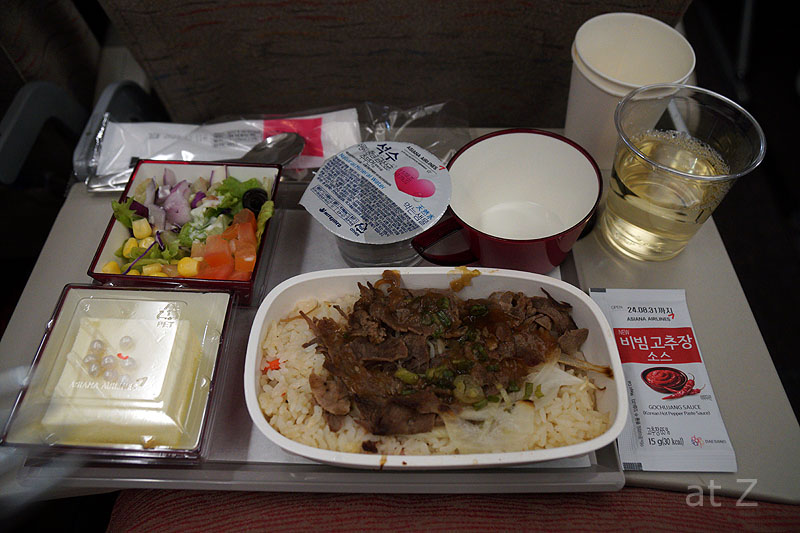アシアナ航空インチョンーダナン便の機内食のプルコギ